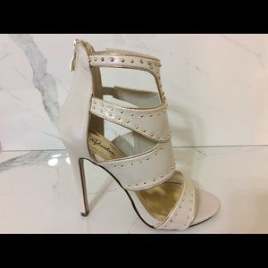 New Women’s Cream Bling Shoes Sexy 5” Heels 8.5